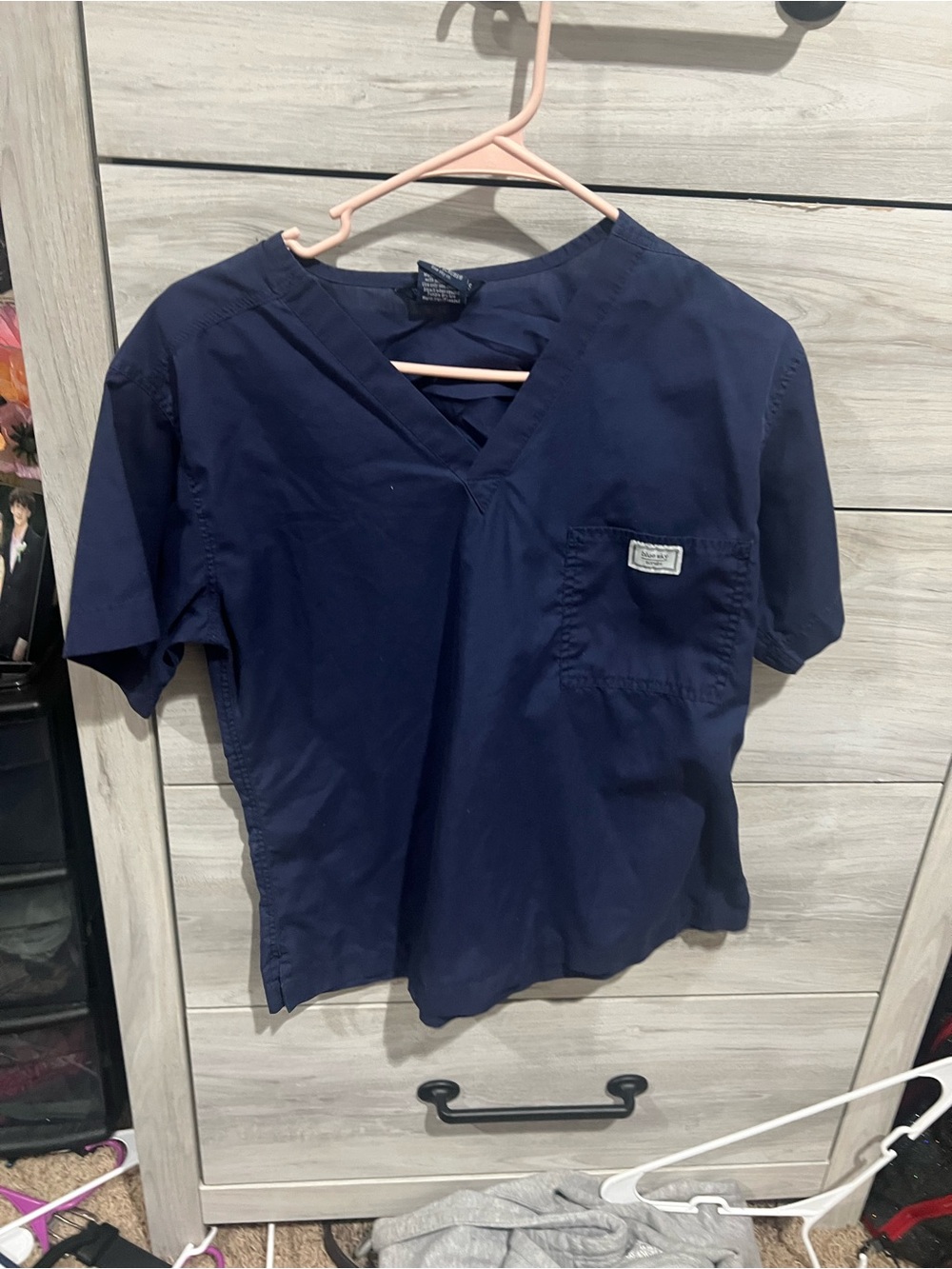 Blue Sky Navy V-Neck Scrub Top